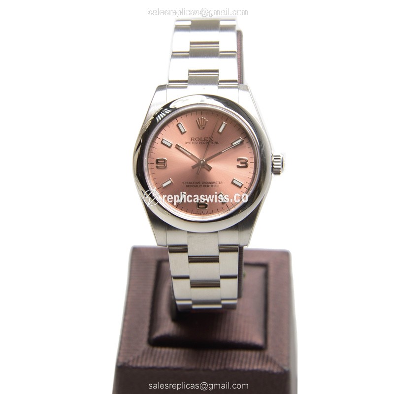 Rolex 177200PK369WT Replica - Automatic - Pink Dial on Steel Strap - View 2