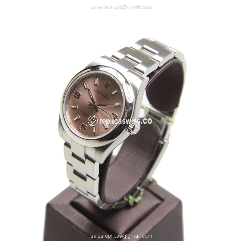 Rolex 177200PK369WT Replica - Automatic - Pink Dial on Steel Strap - View 3