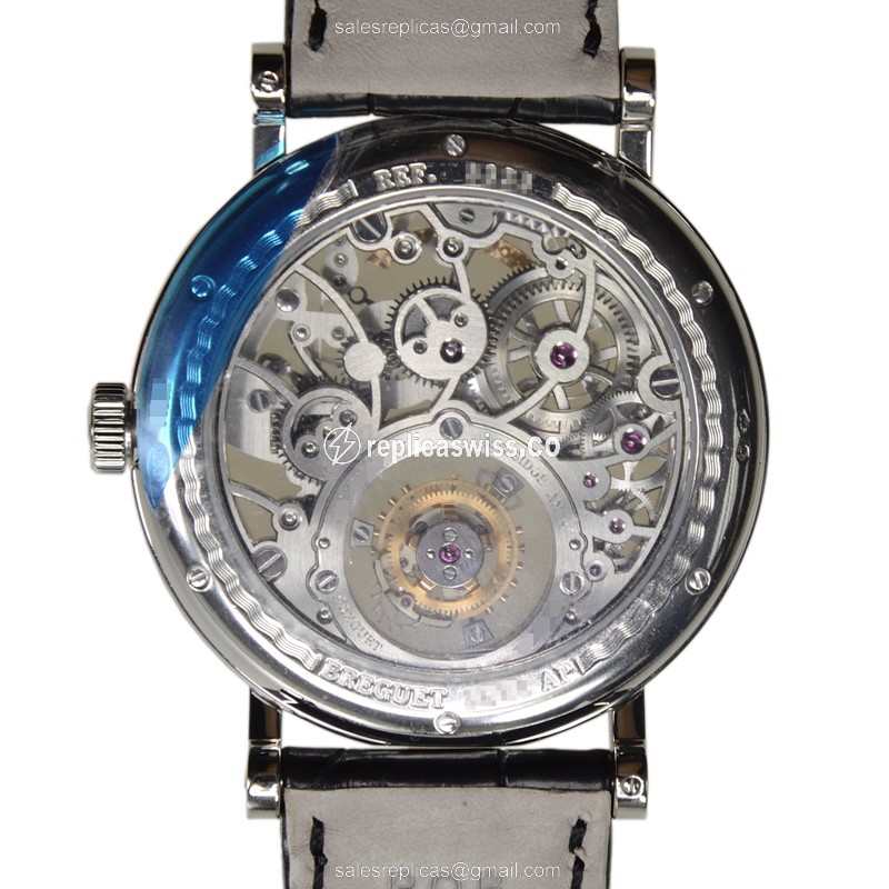 Breguet 5335PT/42/9W6 Classique Complications - Manual - Platinum - Silver Dial - Alligator Black - View 3