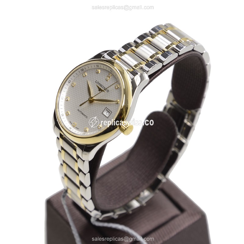 Longines L2.257.5.77.7 Replica - Automatic - 18kt Gold/Steel Case - White Dial - View 3