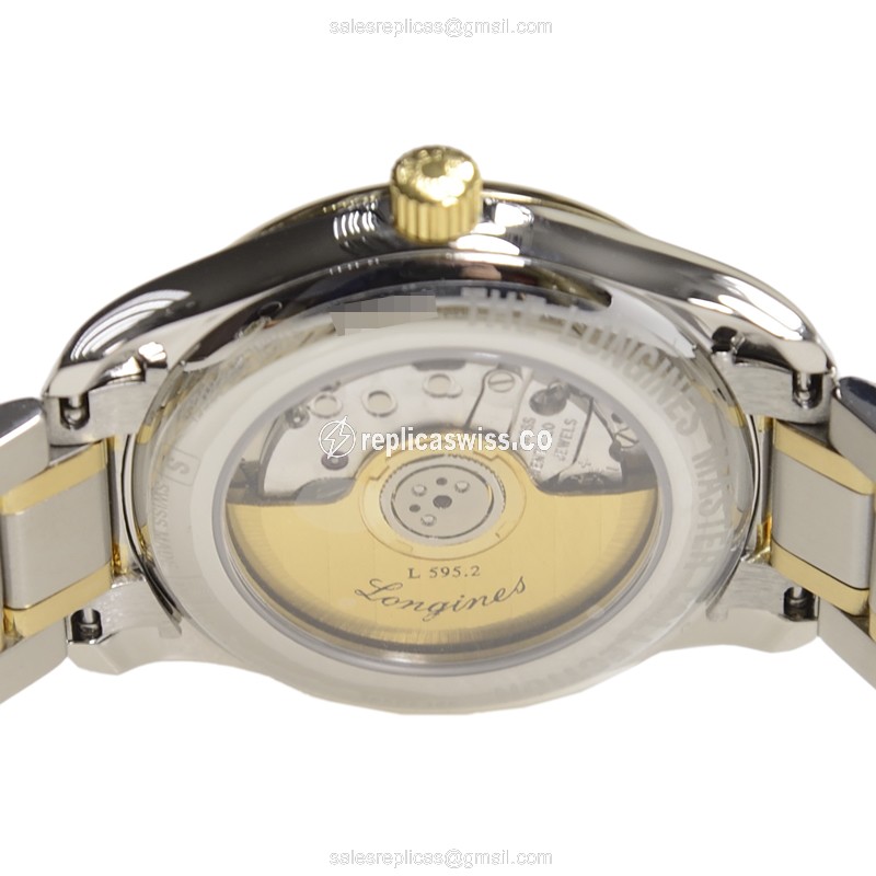 Longines L2.257.5.77.7 Replica - Automatic - 18kt Gold/Steel Case - White Dial - View 4