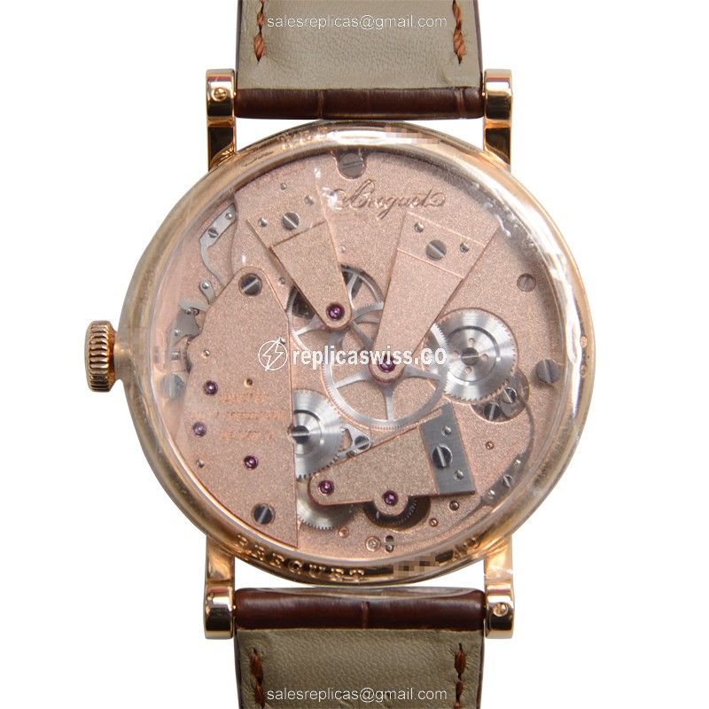 Breguet 7047BR/R9/9ZU TRADITION - Manual - 18kt Rose Gold - Black Dial - Brown Alligator Strap - View 3