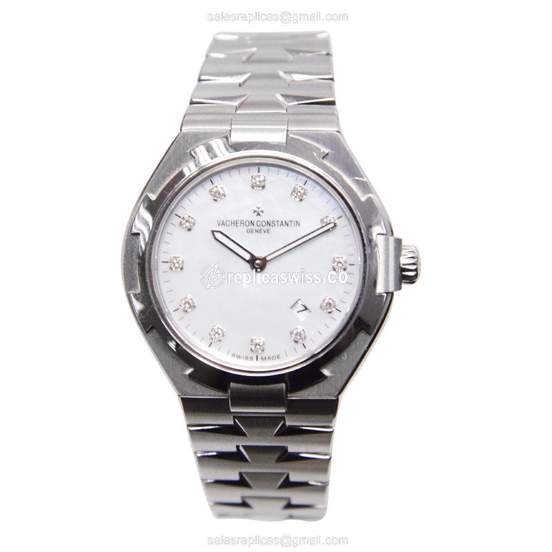 Vacheron Constantin Replica Overseas - Quartz - Stainless Steel - White Dial - Silver Clasp - View 2