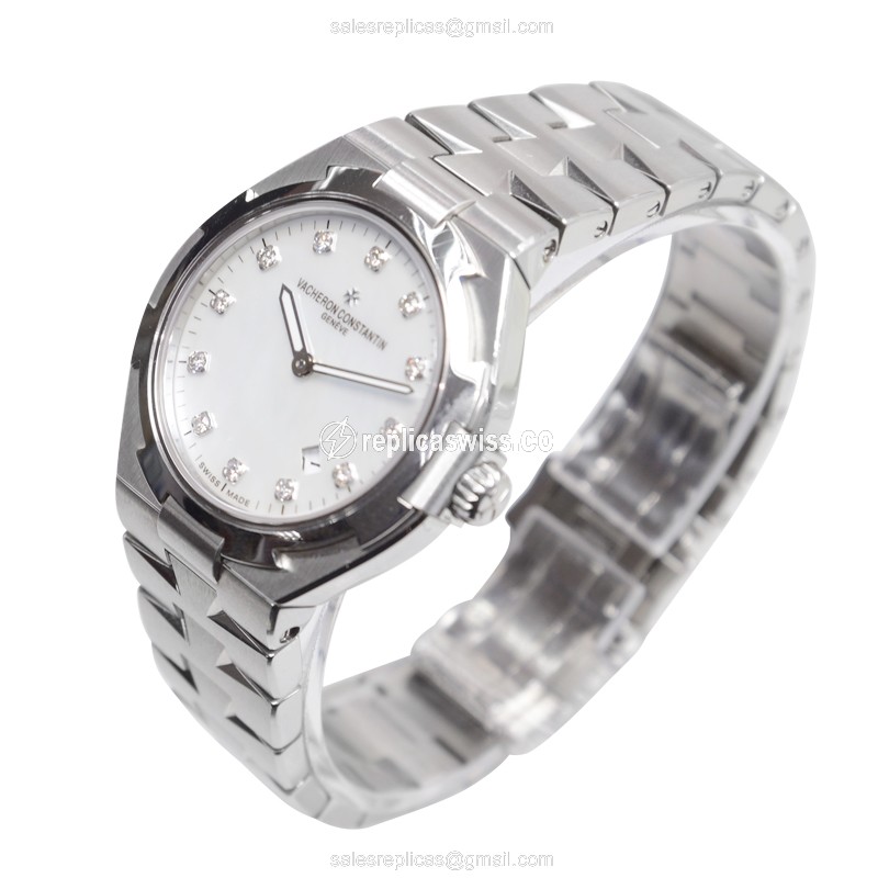 Vacheron Constantin Replica Overseas - Quartz - Stainless Steel - White Dial - Silver Clasp - View 3