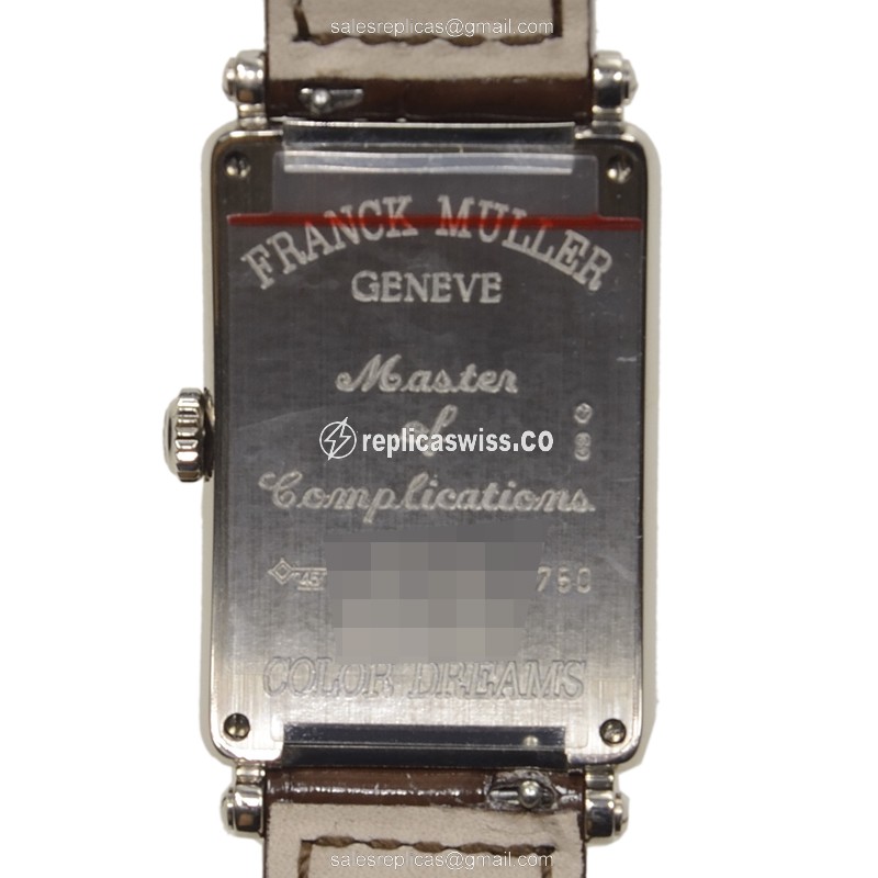 Franck Muller 952 QZ COL DRM - Quartz - 18kt White Gold - White Dial - Brown Alligator Buckle - View 3