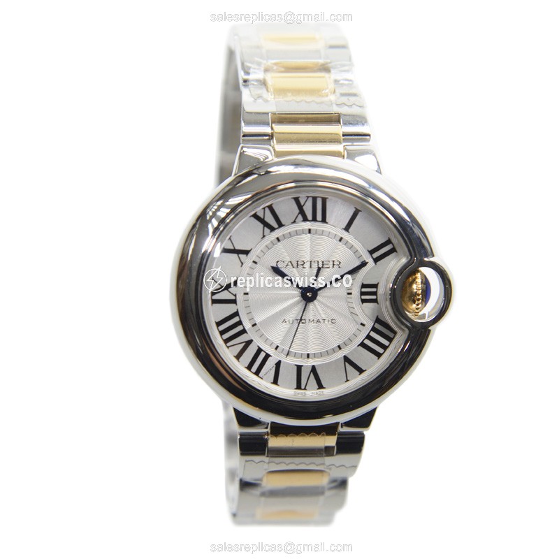 Cartier Ballon Bleu Replica - Automatic - White Dial - Steel Case & Silver strap - View 2