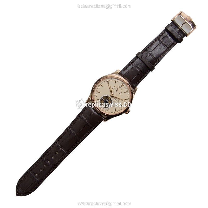 Jaeger-Lecoultre Q1662510 Replica - Ultra Thin - Automatic - 18kt Rose Gold - Beige Dial - View 2