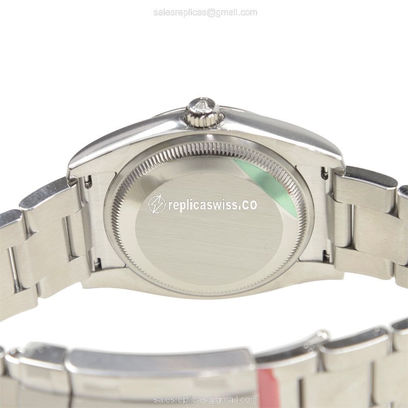 Rolex OYSTER PERPETUAL Replica - Automatic, Blue Dial, Silver Steel Strap - View 4