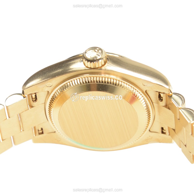 Rolex Lady Datejust Replica - Automatic | Gold Dial | Gold Clasp | Gold Strap - View 4