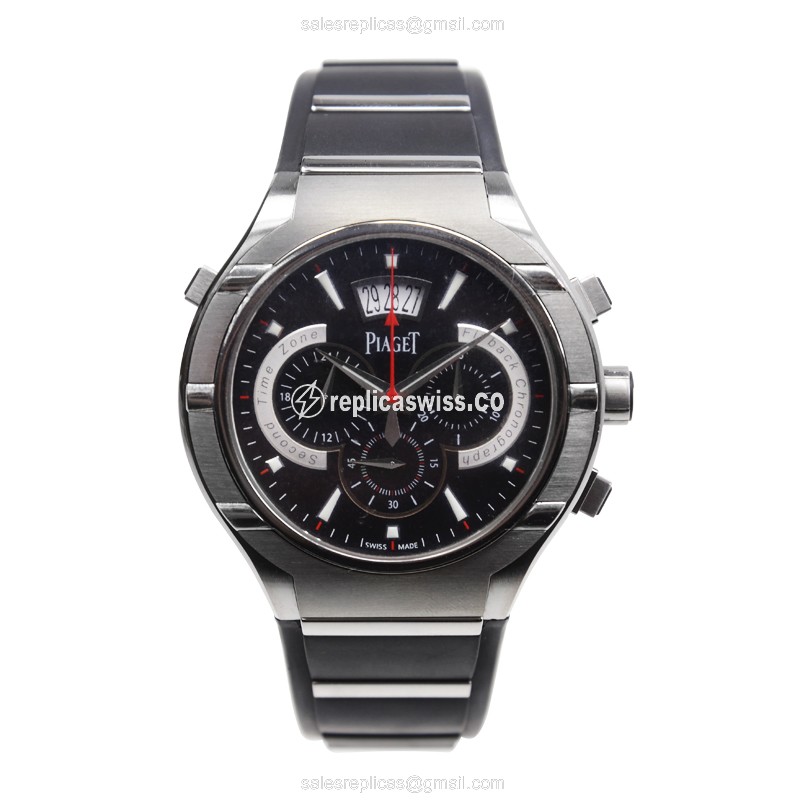 Piaget Polo Automatic Titanium - Black Dial - Rubber Strap - Sapphire Crystal - View 2