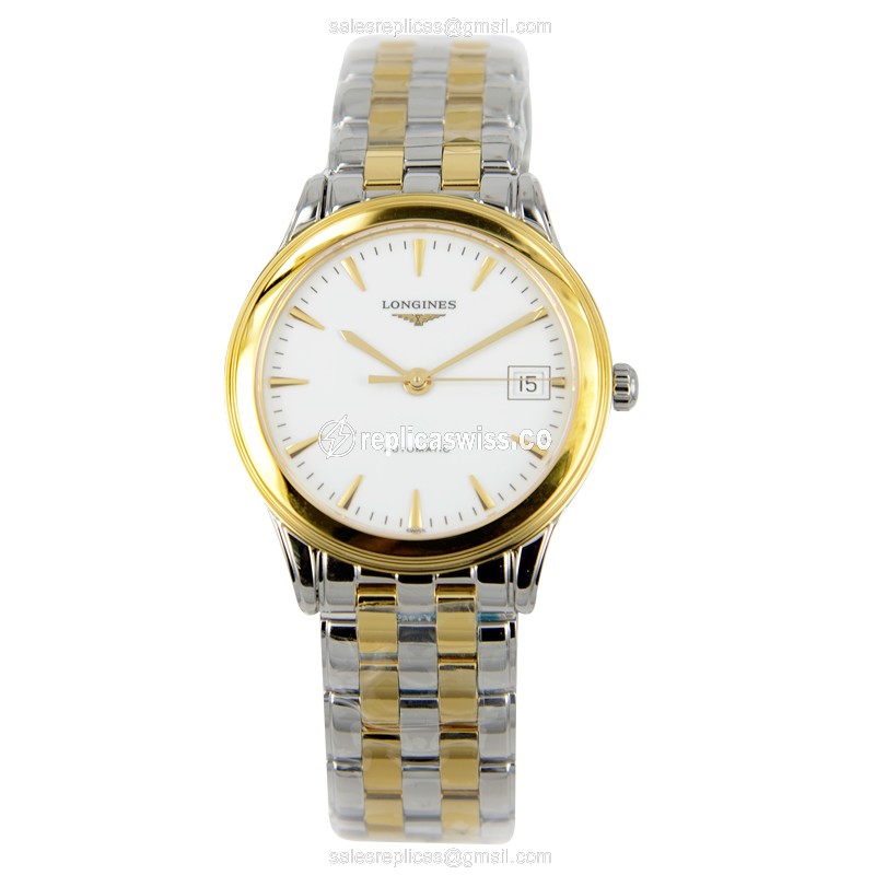 Rolex L4.774.3.22.7 Replica - Automatic | 18kt Gold & Steel | White Dial | Silver Clasp - View 2