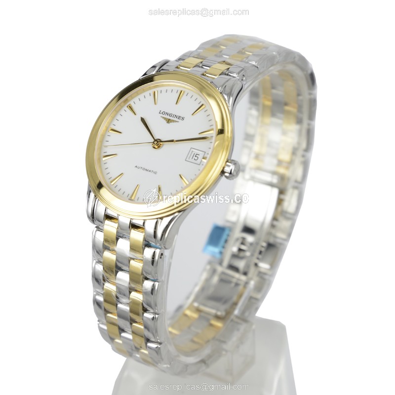 Rolex L4.774.3.22.7 Replica - Automatic | 18kt Gold & Steel | White Dial | Silver Clasp - View 3