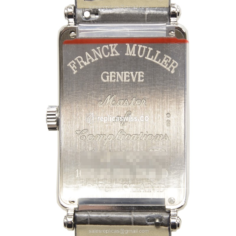 Franck Muller 1000 SC COL DRM D OG LONG ISLAND Auto 18kt White Gold - Diamond Silver Dial, Grey Alligator Buckle - View 3