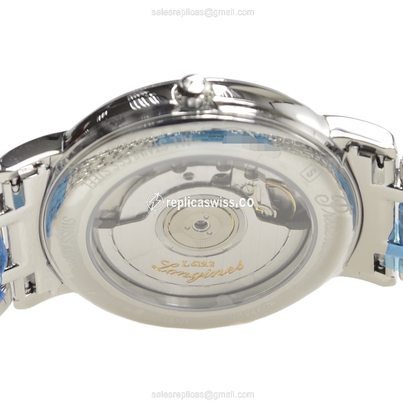 Longines Presence Replica - Automatic - Steel Case - White Dial - Silver Steel Strap - View 4
