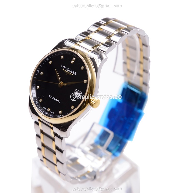 Longines L2.518.5.57.7 Replica | Automatic PVD Gold - Black Dial - View 3