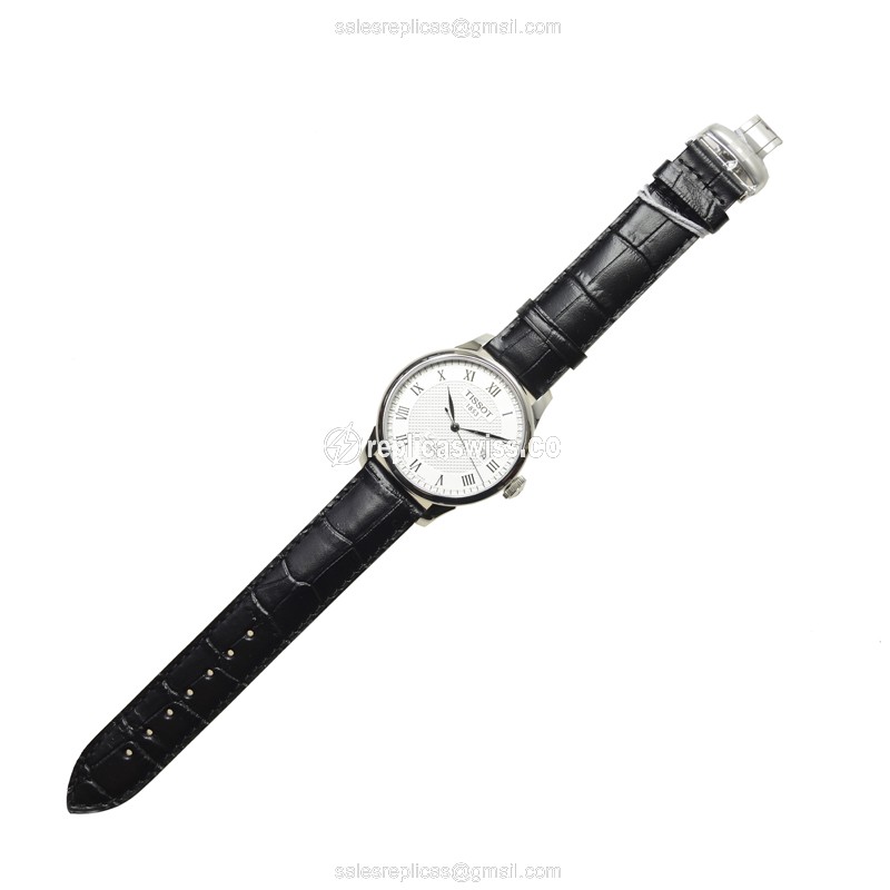 Rolex T-Classic Replica - Automatic - Steel Case - White Dial - Leather Black Strap - View 2