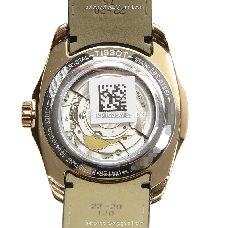 Tissot T-CLASSIC Replica - Automatic - Black Dial - Leather Strap - Stainless Steel Case - View 3