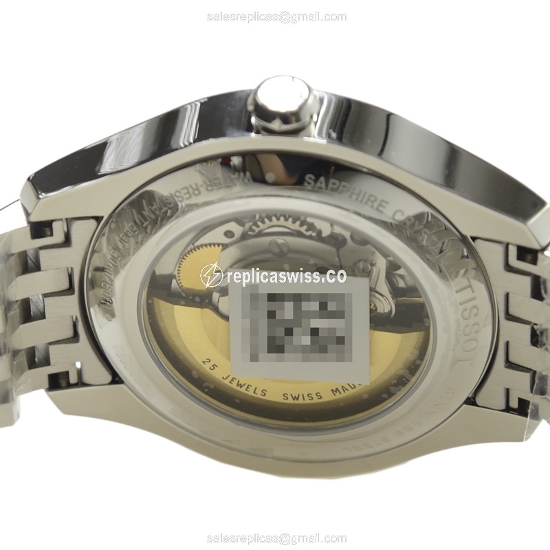 Automatic Tissot T-CLASSIC Replica - Silver Dial - Steel Case & Band - Clasp - View 4