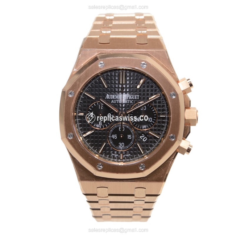 Royal Oak Replica - AP 26320OR.OO.1220OR.01 - Automatic 18kt Gold - Black Dial - Gold Strap - View 2
