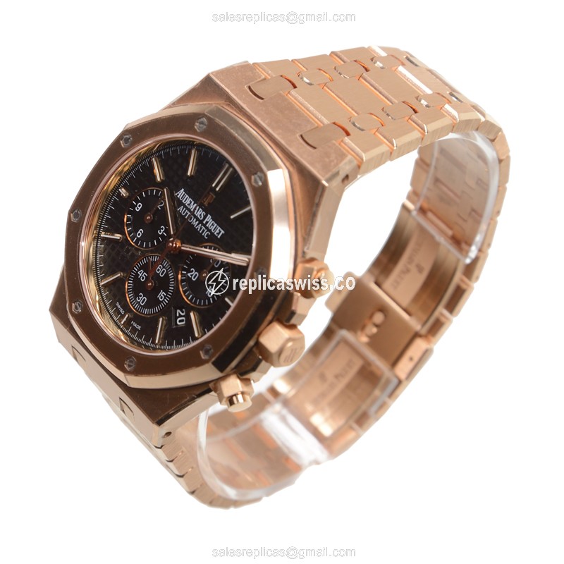 Royal Oak Replica - AP 26320OR.OO.1220OR.01 - Automatic 18kt Gold - Black Dial - Gold Strap - View 3