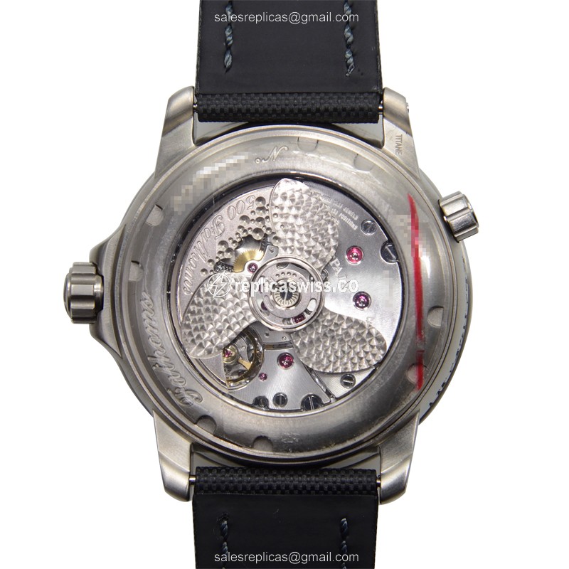 Blancpain 50021-12B30-52B Replica - Automatic Titanium - Black Canvas Strap - View 3