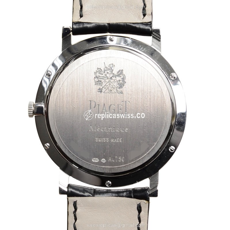 Piaget ALTIPLANO Manual Wind - 18kt White Gold Case - White Dial - Alligator Black Strap - Buckle Clasp - View 3