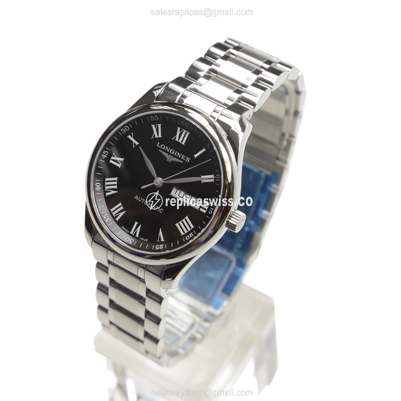 Longines L2.755.4.51.6 Replica - Automatic - Steel Case - Black Dial, Silver Clasp - View 3