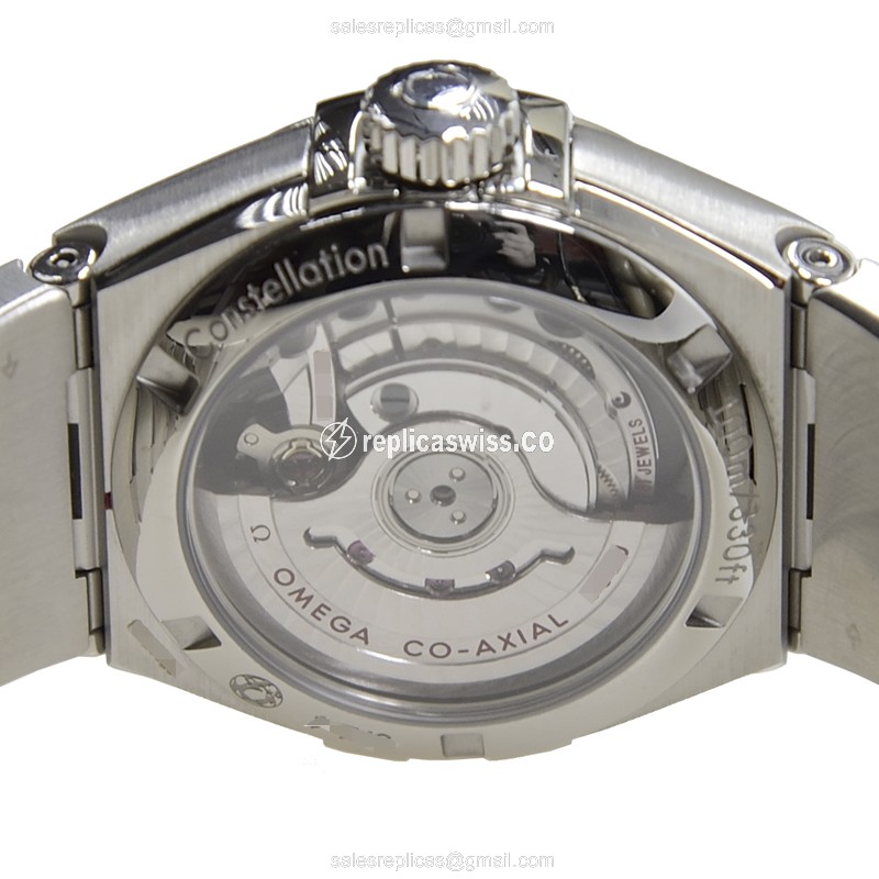 Omega Constellation Replica - Automatic - Steel Case - Black Dial on Silver Strap - View 4