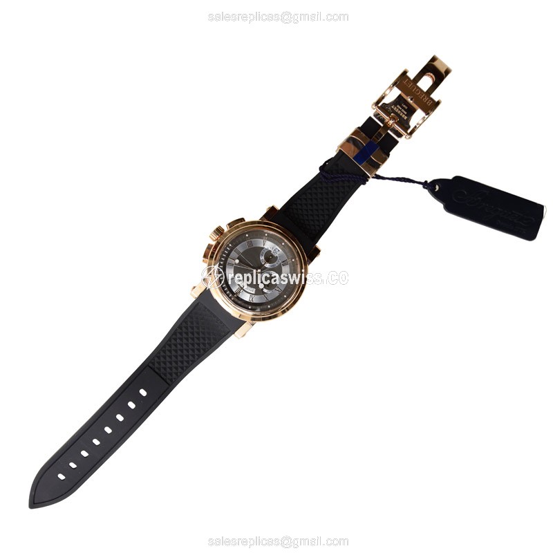Breguet Marine Replica - Automatic - 18kt Rose Gold - Black Dial - Rubber Strap - View 2