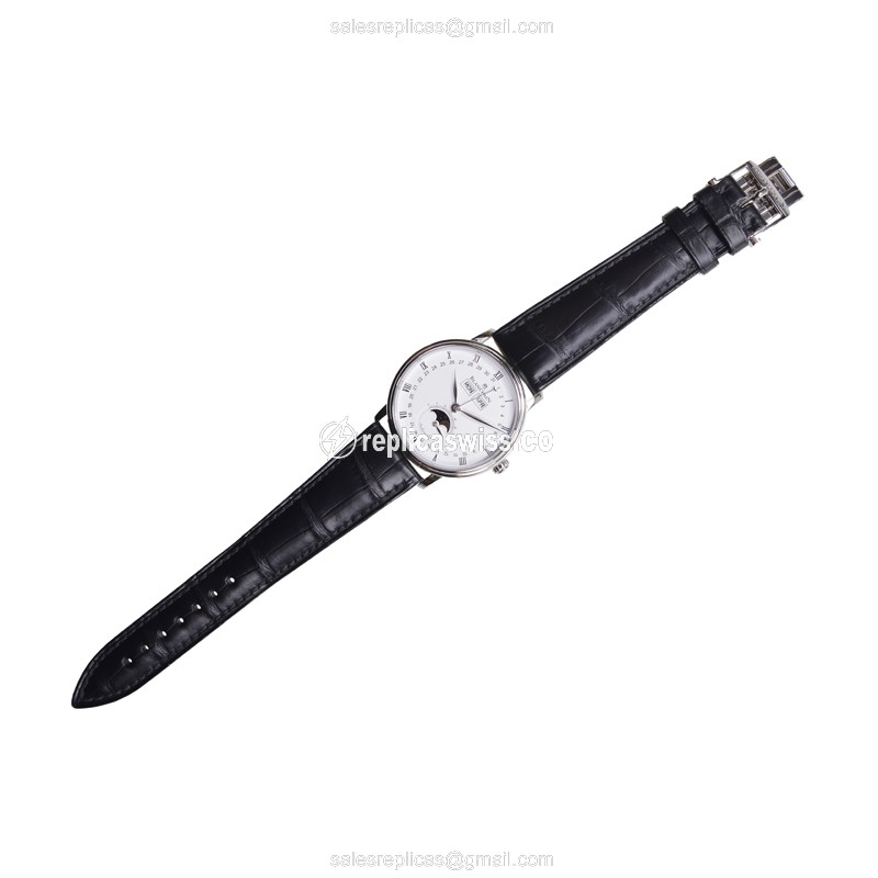 Blancpain Villeret Automatic - White Dial - Steel Case - Black Alligator Strap - View 2