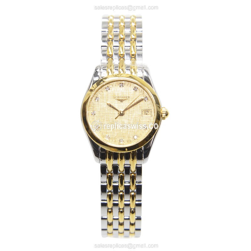 Longines Elegant Series - Automatic - Gold PVD - Gold Dial - Silver Strap - View 2