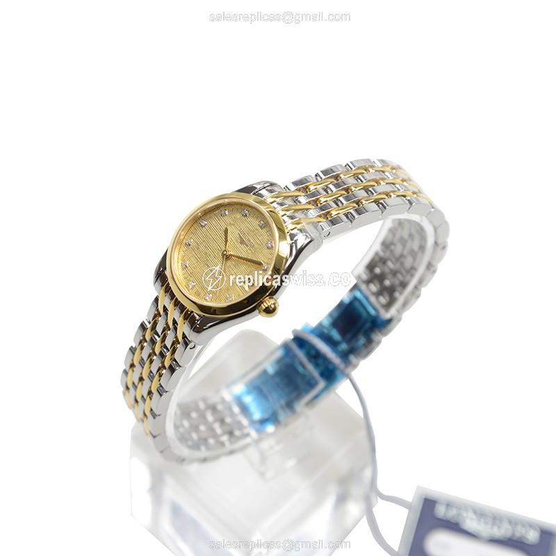 Longines Elegant Series - Automatic - Gold PVD - Gold Dial - Silver Strap - View 4
