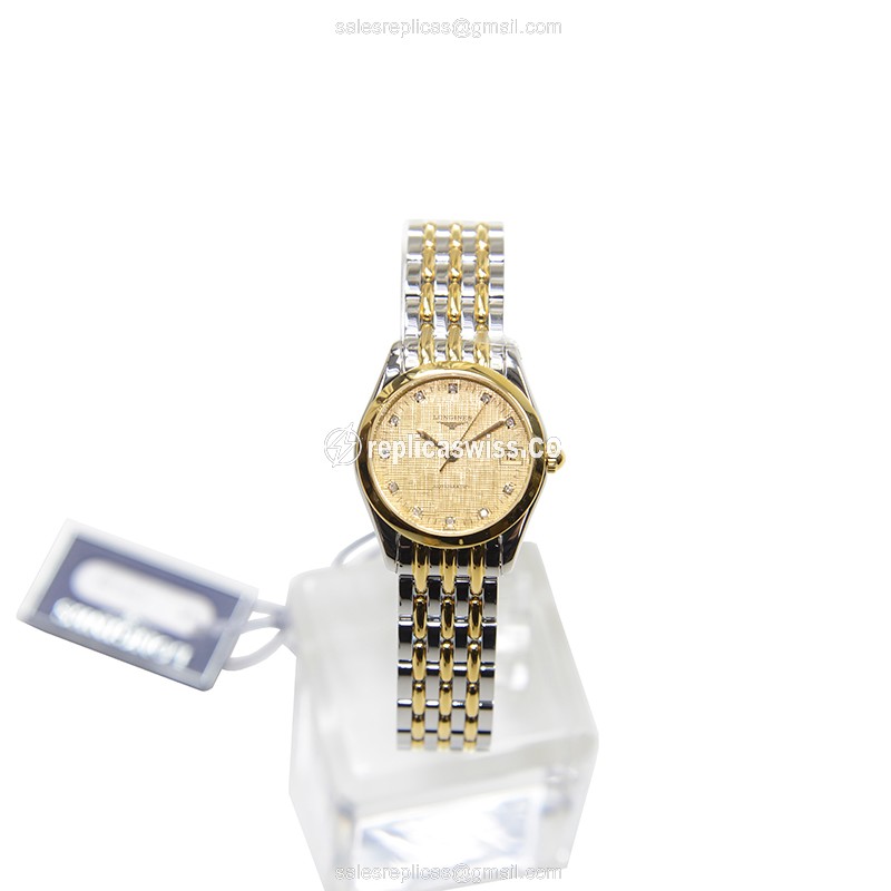 Longines Elegant Series - Automatic - Gold PVD - Gold Dial - Silver Strap - View 3