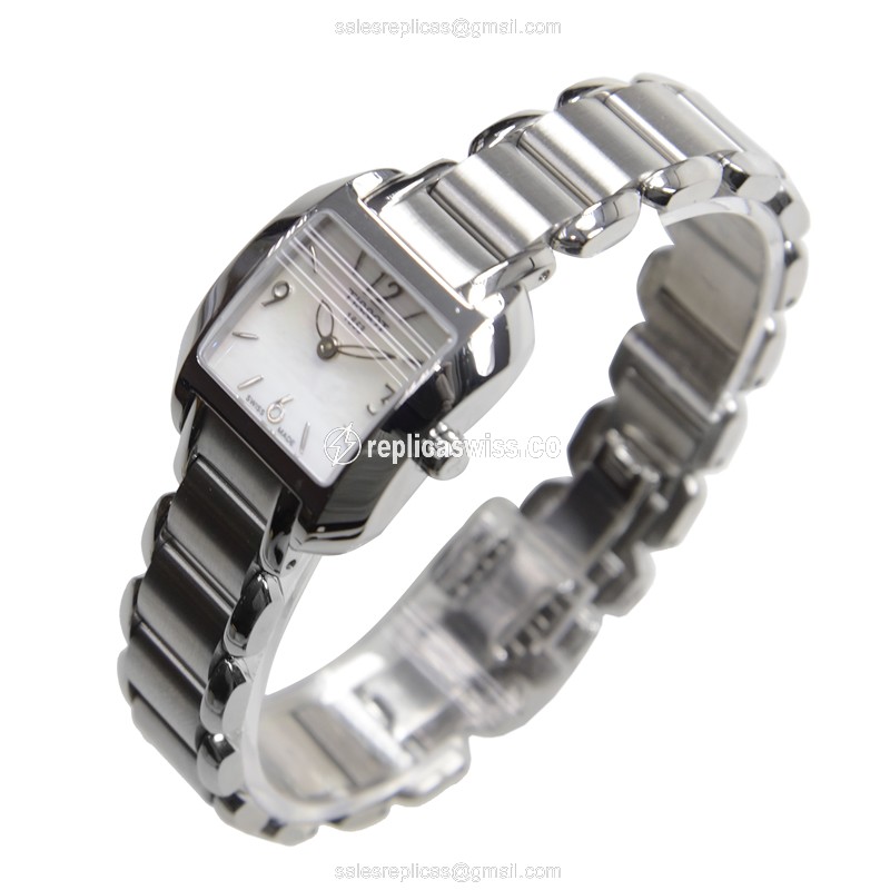 Rolex T-TREND Quartz Replica - White Dial - Steel Case - Silver Band - Clasp - View 3