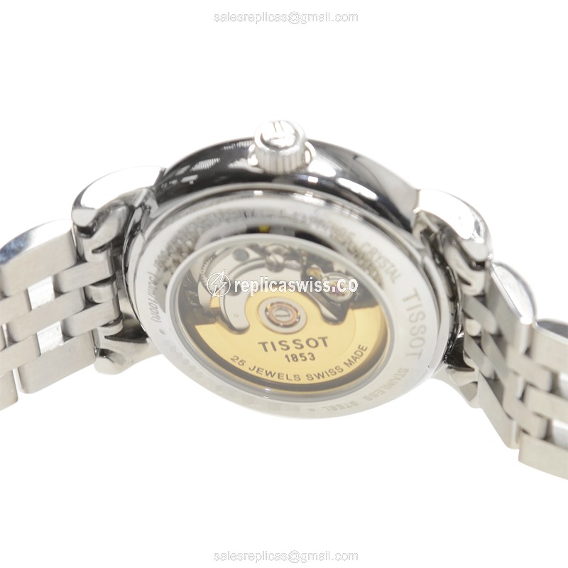Rolex T-CLASSIC Replica - Quartz - Stainless Steel Case - Black Dial - Silver Strap - View 4