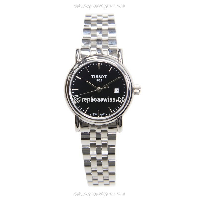 Rolex T-CLASSIC Replica - Quartz - Stainless Steel Case - Black Dial - Silver Strap - View 2