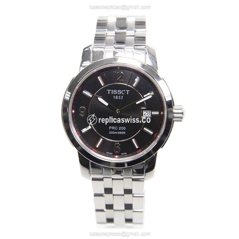 Tissot T-SPORT Quartz - Black Dial - Steel Case - Silver Strap - Clasp - View 2