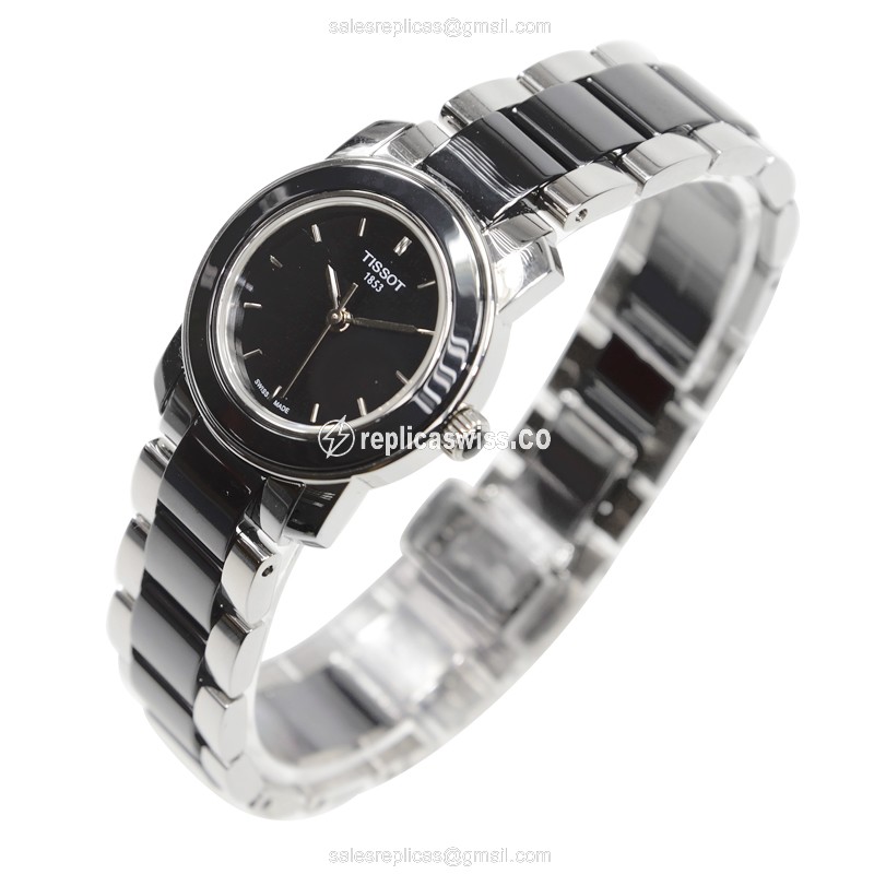 Tissot T-TREND Quartz - Ceramic Case - Black Dial - Steel Band - Clasp - 22mm - View 3