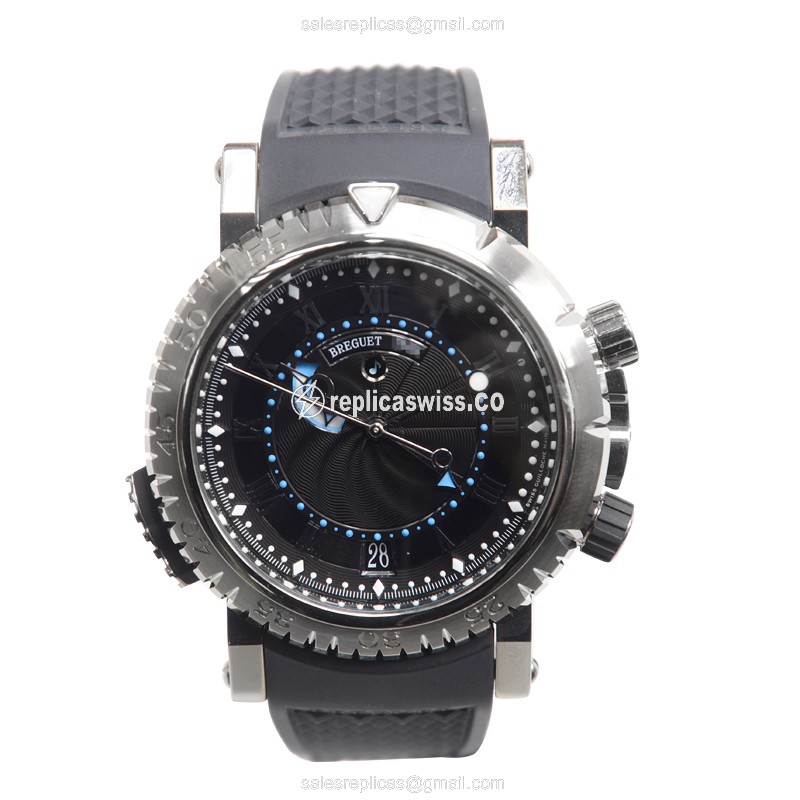 Breguet Marine Replica - Automatic 18kt White Gold - Black Dial, Rubber Strap - View 2