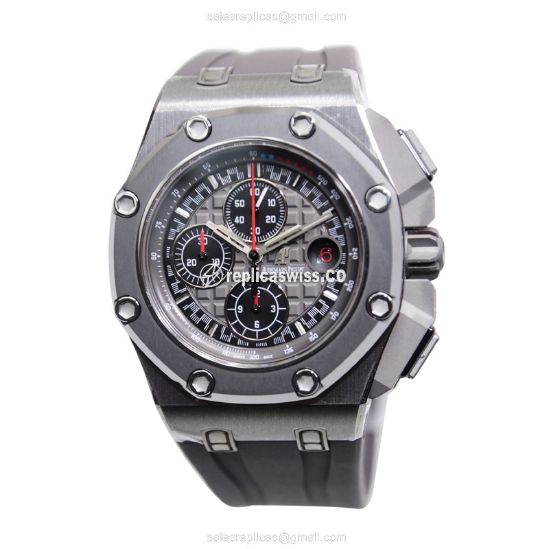 Audemars Piguet Royal Oak Offshore Replica - Automatic Titanium - Dark Grey - Rubber Grey Buckle - View 2