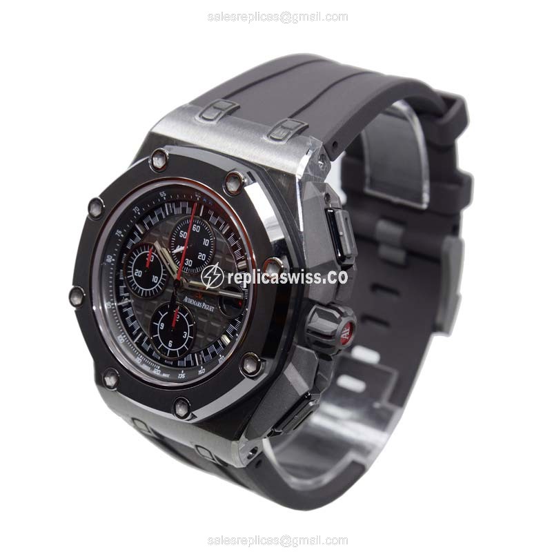 Audemars Piguet Royal Oak Offshore Replica - Automatic Titanium - Dark Grey - Rubber Grey Buckle - View 3