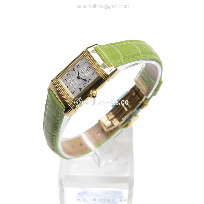 Jaeger-Lecoultre Q2661420 REVERSO - Manual - White Dial - Green Alligator Strap - Clasp - View 3