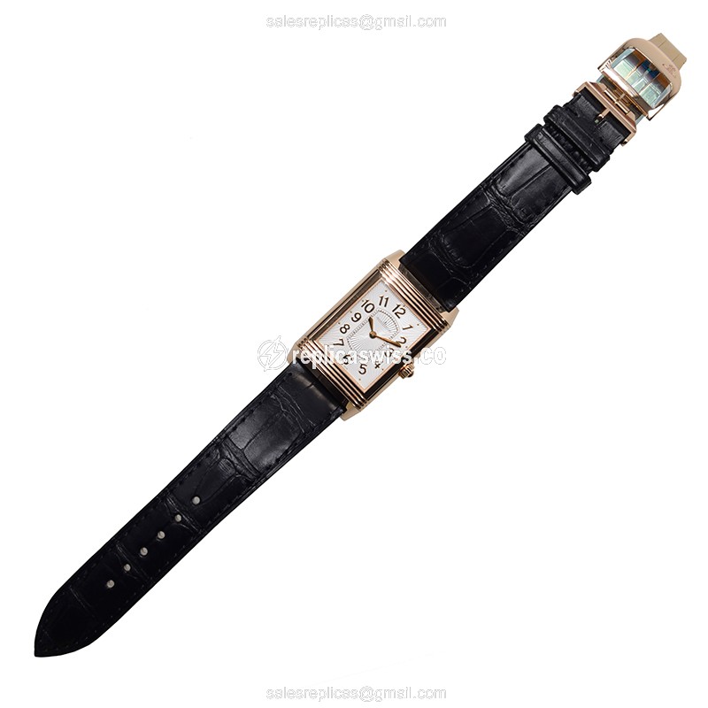 Jaeger-Lecoultre Q3302421 REVERSO - 18kt Rose Gold - Manual Wind - Silver Dial - Black Alligator Strap - View 2