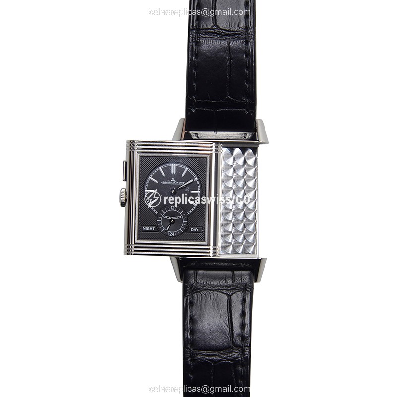 Jaeger-Lecoultre Q3788570 REVERSO - Manual - Stainless Steel - Silver Dial - Black Alligator Buckle - View 4