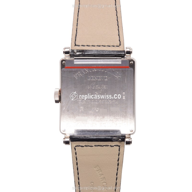 Franck Muller 6000 H SC TIG 2 - Auto 18kt White Gold - Silver Dial - Black Alligator Buckle - View 3