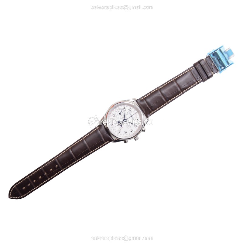 Longines L2.673.4.78.5 Replica - Automatic - Stainless Steel - White Dial, Brown Alligator Strap - View 2