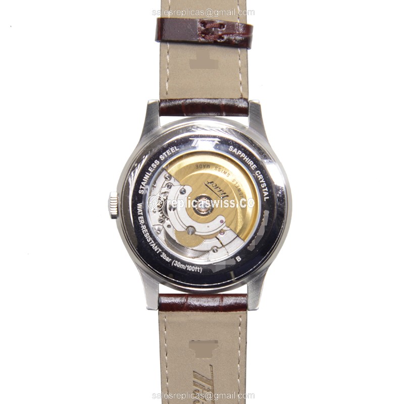 Rolex Heritage Tissot Automatic - White Dial - Stainless Steel Case - Brown Leather Strap - View 3