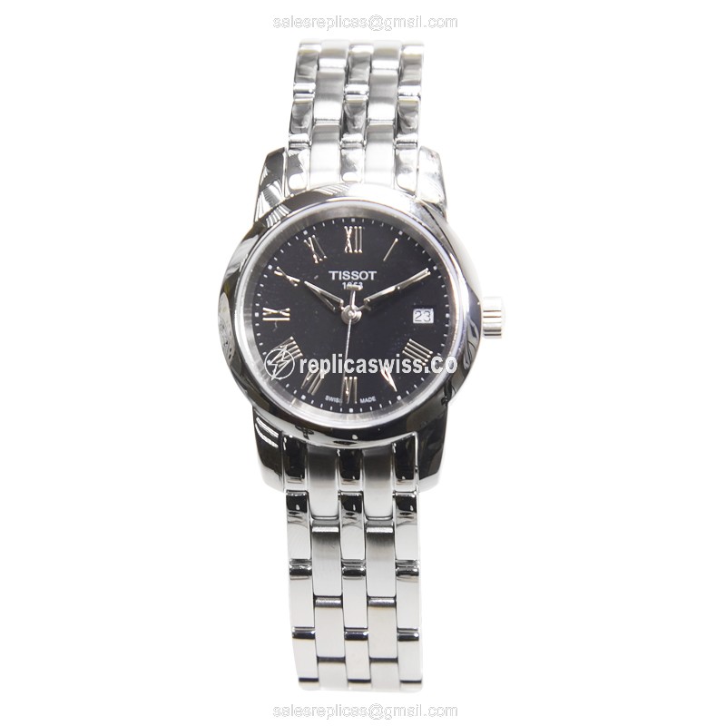 Rolex T-CLASSIC Replica - Quartz - Black Dial - Steel Case - Silver Strap - View 2
