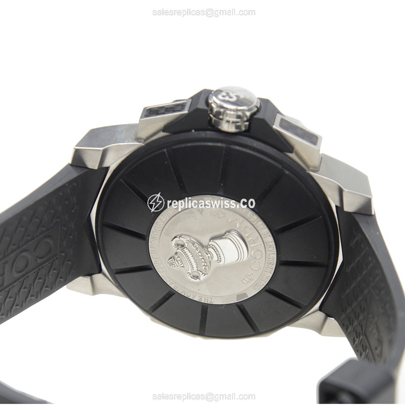 Corum Admirals Cup Replica - Automatic - Steel Case - Black Dial - Black Rubber Strap - View 4