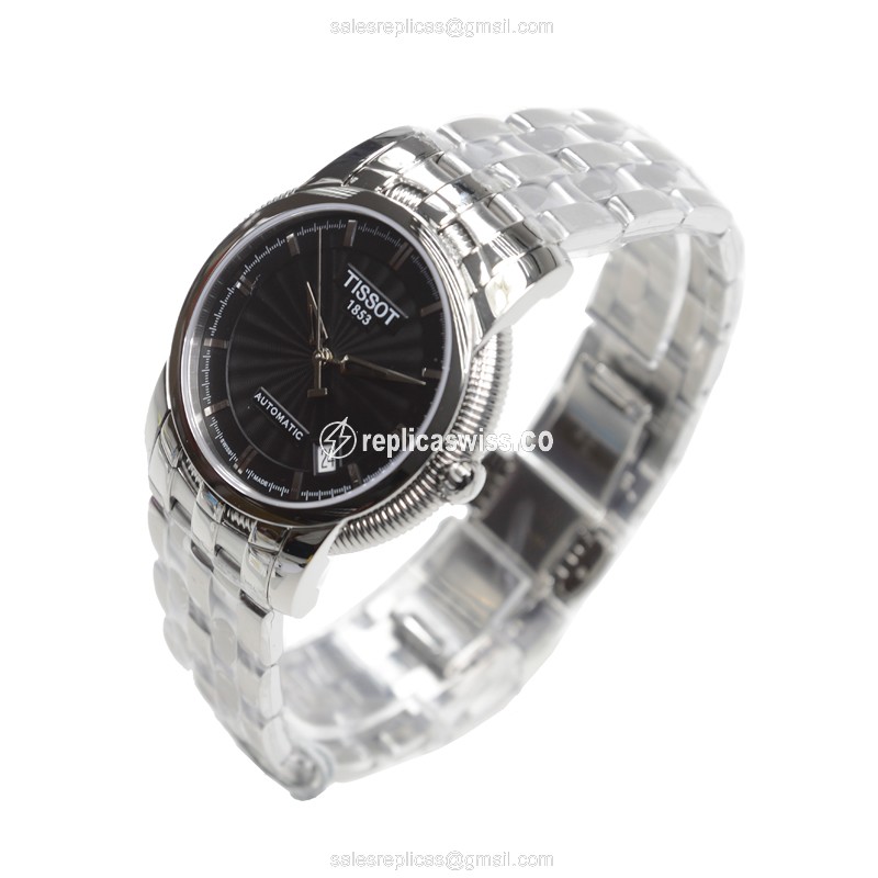 Tissot T-CLASSIC Automatic - Steel Case - Black Dial - Silver Steel Bracelet - View 3
